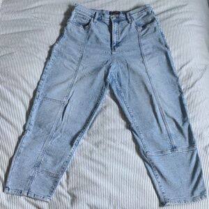Banana Republic Light Wash High Rise Women's Barrel-Leg Utility Jean Size 12
